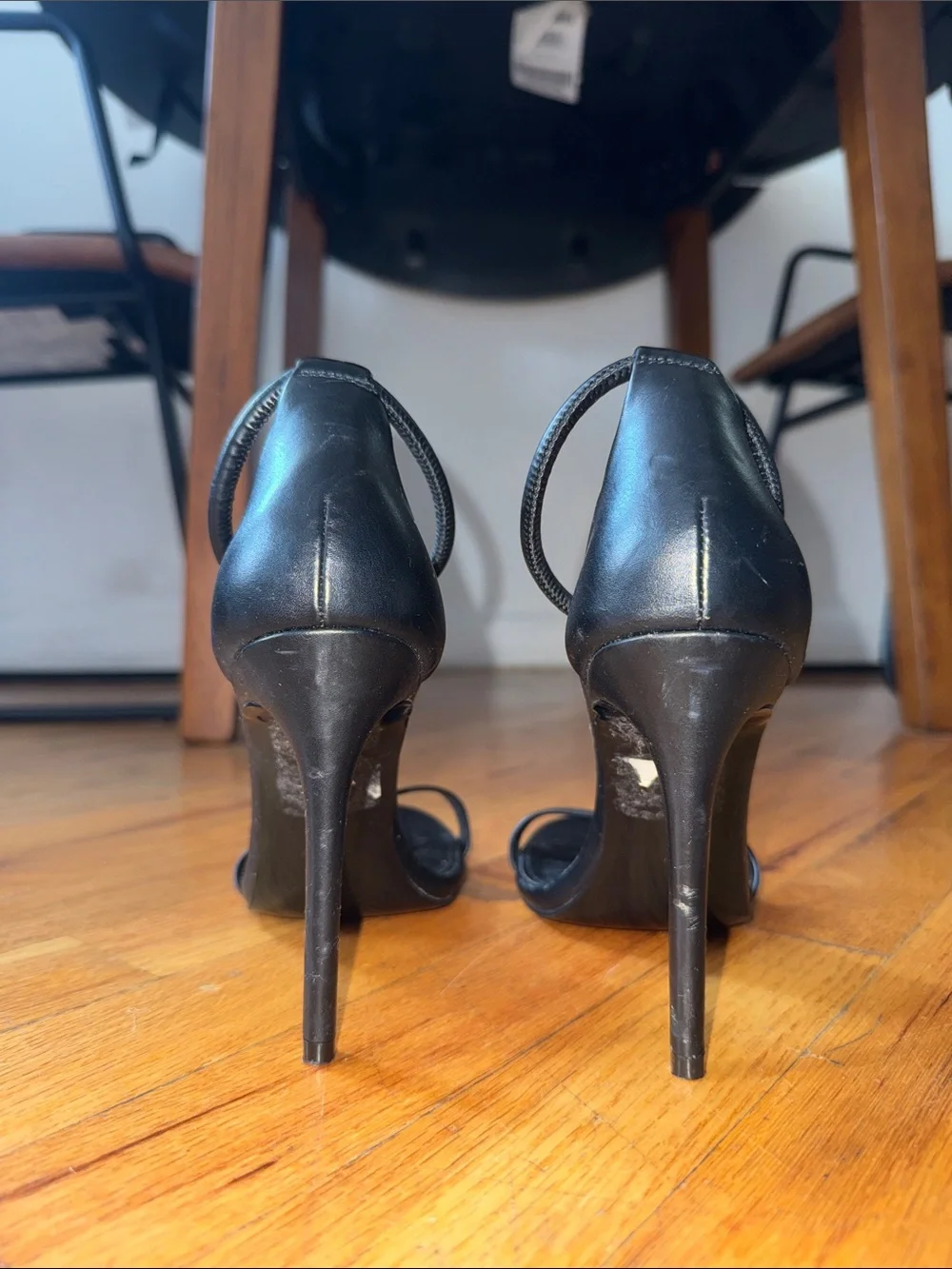 Steve Madden Women's Black Ankle-Strap Stiletto Sandals size 8.5